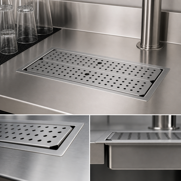 Product image #3 for Glastender 24" x 18" Drop-In Stainless Steel Drain Pan with Self-Rimming Edge