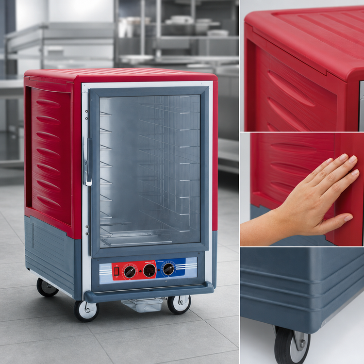 Product image #3 for Metro C5 3 Series Mobile Half-Height Moisture Heated Holding & Proofing Cabinet with Clear Polycarbonate Door