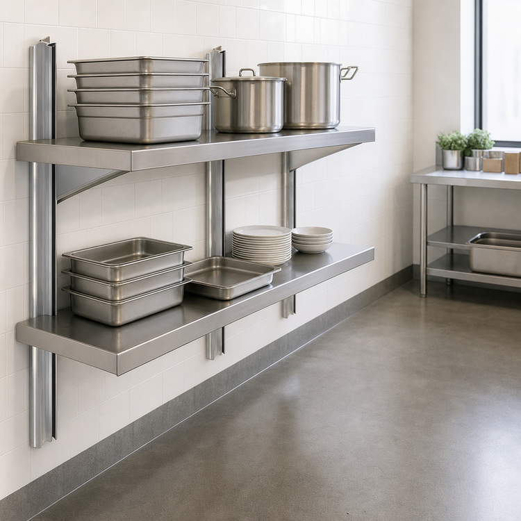 Product image #3 for Eagle Standard Wall-Mounted Cantilever Shelving Upright, 96 Inch, Aluminum