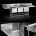 Thumbnail image #3 for Spec-Master FN2048-3-30R-14/3 Three-Compartment 14-Gauge 304 Stainless Steel Sink with 30-Inch Right Drainboard, 85.5 Inches Wide