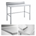 Thumbnail image #3 for 48 Inch x 30 Inch 18 Gauge 430 Stainless Steel Work Table with 5 Inch Backsplash and Open Galvanized Base