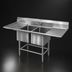 Thumbnail image #3 for Eagle Group Spec-Master FN Series Coved Corner Two-Compartment Sink with 36-Inch Right Drainboard, 81-1/2W x 27D