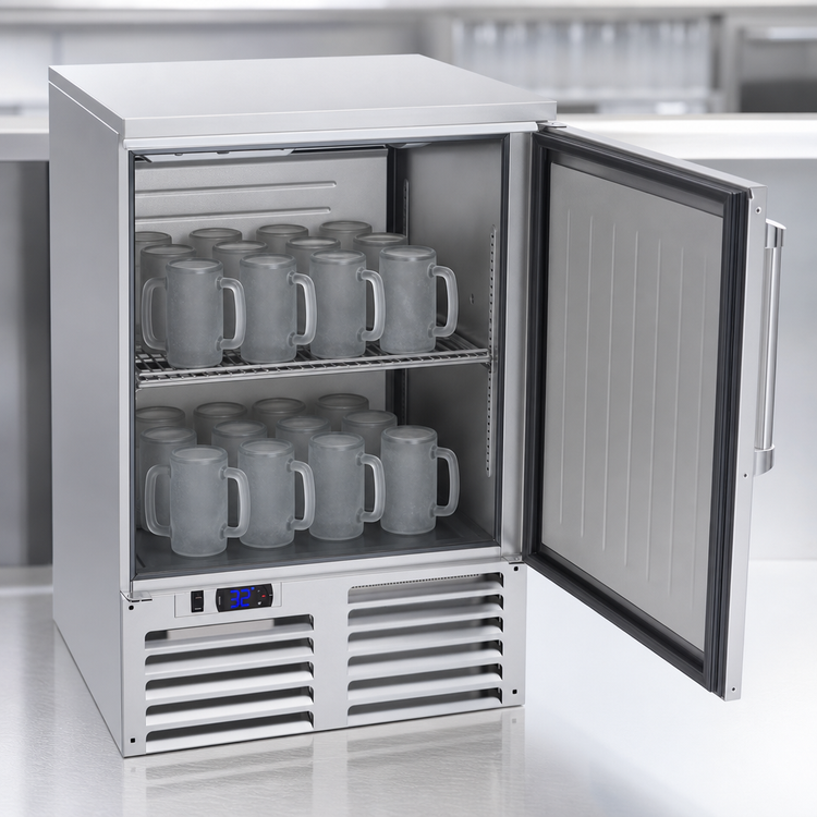 Product image #4 for Krowne 24-Inch Front-Loading Underbar Freezer and Mug Froster, Self-Contained, Stainless Steel