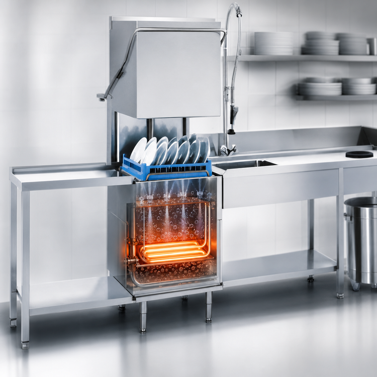 Product image #3 for Lamber L21EKS High-Temp Pass-Through Dishwasher, Gravity Drain, 20" x 20" Racks