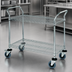 Thumbnail image #3 for Quantum Conductive Chrome-Plated Utility Bus Cart with 2 Wire Shelves and 1200 lb Capacity