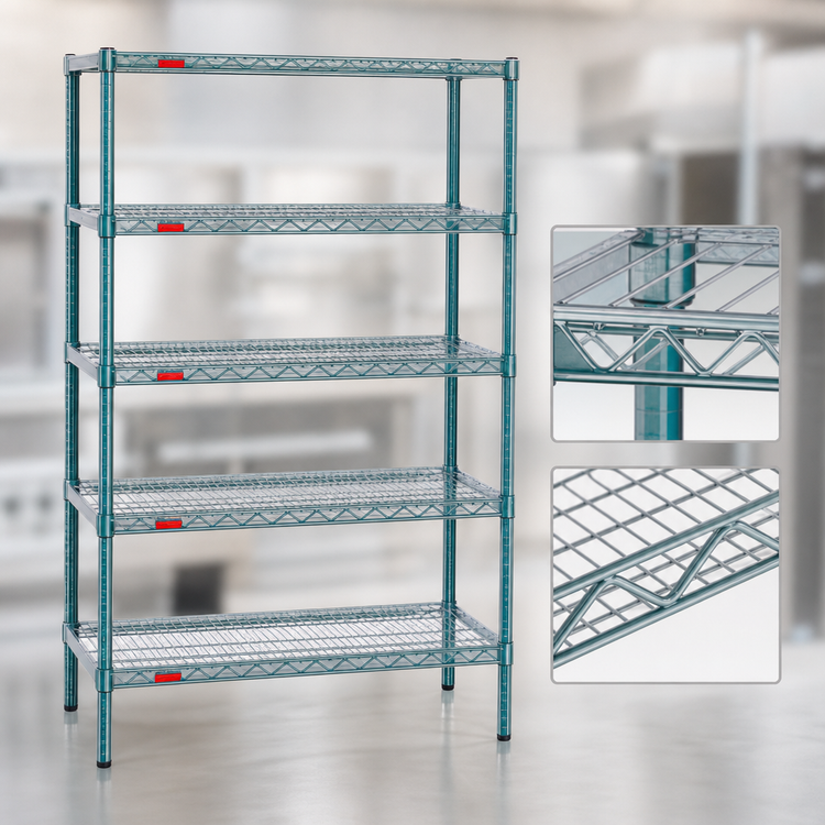 Product image #3 for EagleGard Stationary 5-Tier Wire Shelving Starter Unit, 36"W x 21"D x 74"H