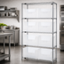 Thumbnail image #3 for Quantum Stationary Chrome-Plated Wire Shelving System with 5 Shelves and 8 Clear Bins, 42 x 18 x 74 Inches