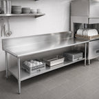 Thumbnail image #3 for John Boos Pro-Bowl CDT6-S84SBK-R 84-Inch Straight Clean Dishtable, Left-to-Right, 16-Gauge 300 Stainless Steel, 10-Inch Backsplash