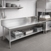Thumbnail image #3 for John Boos Pro-Bowl 84-Inch Straight Clean Dishtable, Left-to-Right, 16-Gauge 300 Stainless Steel