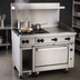 Thumbnail image #3 for Vulcan Endurance 48-Inch Commercial Gas Range with 4 Open Burners, 24-Inch Griddle, Convection Oven and Cabinet Base