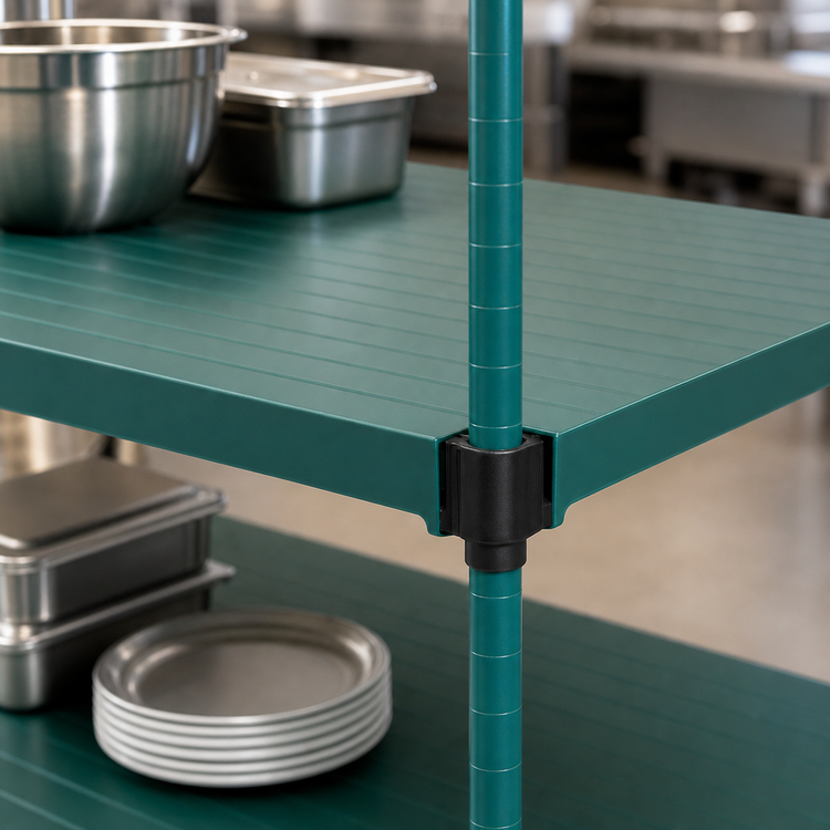 Product image #3 for QuadPlus Solid Polymer Shelf Mat, 72"W x 18"D, Green