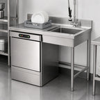 Thumbnail image #3 for Eagle Group UDT-4L-16/3 Undercounter Soiled Dish Table, Left-Side Dishwasher, 48-Inch Stainless Steel, Right Sink, 8-Inch Backsplash