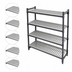 Thumbnail image #3 for Cambro Camshelving Basics Plus 24 x 48 5-Shelf Vented Shelf Kit, Brushed Graphite