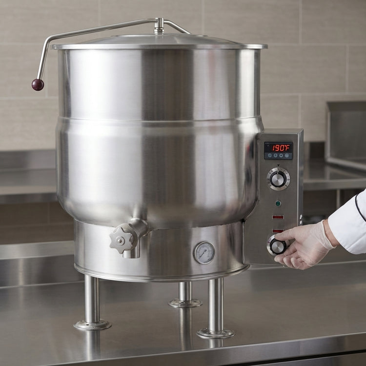Product image #2 for Crown EL-100 100 Gallon Electric Stationary Kettle with 2/3 Jacket