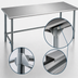 Thumbnail image #3 for Eagle Group Budget Series 108-Inch x 24-Inch Flat Top Work Table with 430 Stainless Steel Top and Galvanized Tubular Base