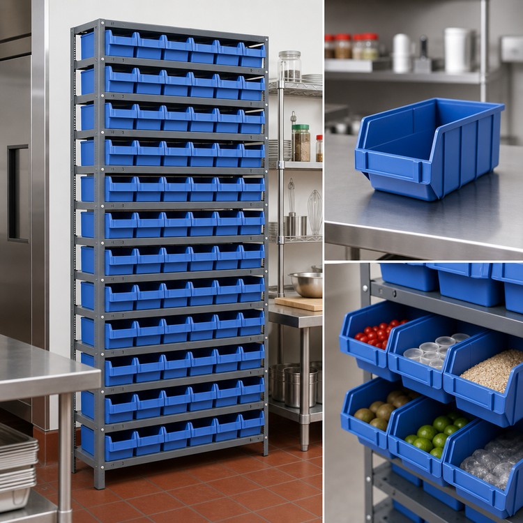 Product image #3 for Quantum Heavy-Duty Stationary Wire Shelving Unit with 72 Bins, 36 x 12 x 75 Inches