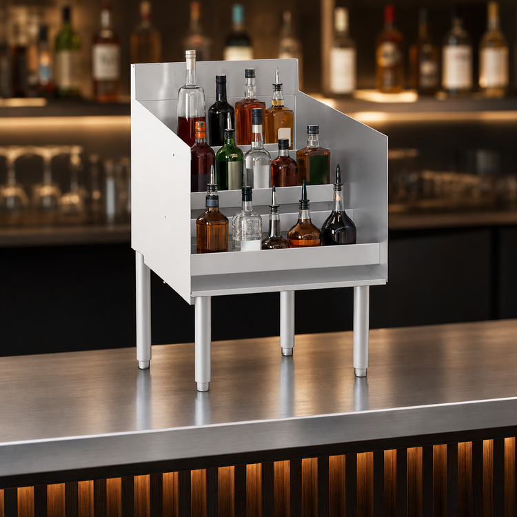 Product image #3 for Krowne Silver Series 18-Inch 4-Step Freestanding Raised Liquor Display