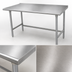 Thumbnail image #3 for Advance Tabco 120-Inch x 36-Inch 16-Gauge 430 Stainless Steel Work Table with Rear Up-Turn and Galvanized Base