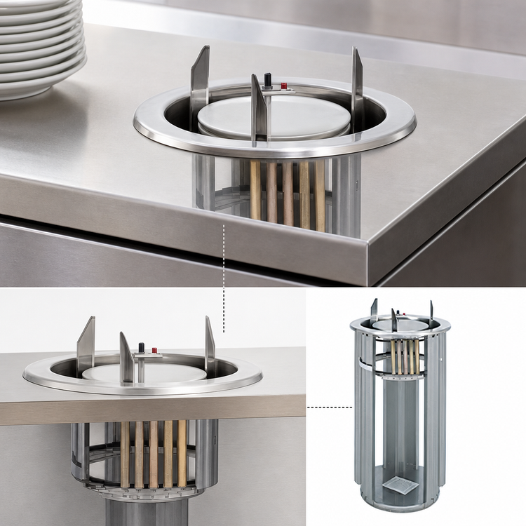 Product image #3 for Eagle Group Director's Choice Drop-In Unheated Open Dish Dispenser for Round Plates