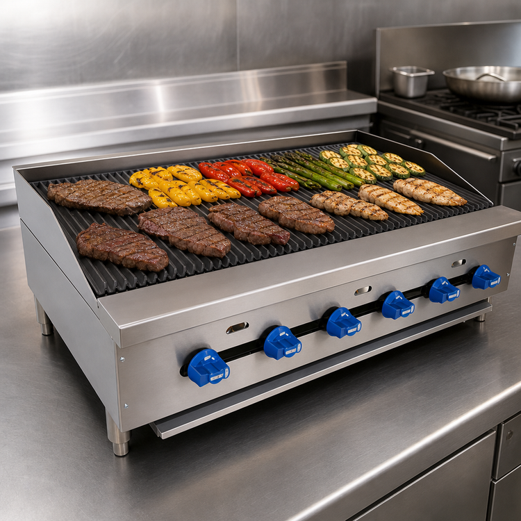 Product image #3 for Comstock-Castle 42-Inch Countertop Gas Radiant Char-Broiler with Reversible Cast Iron Grates