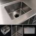 Thumbnail image #3 for BK Resources Weld-In Single-Compartment Sink Bowl, 11 x 15 x 11 Inch Deep, 16 Gauge 304 Stainless Steel