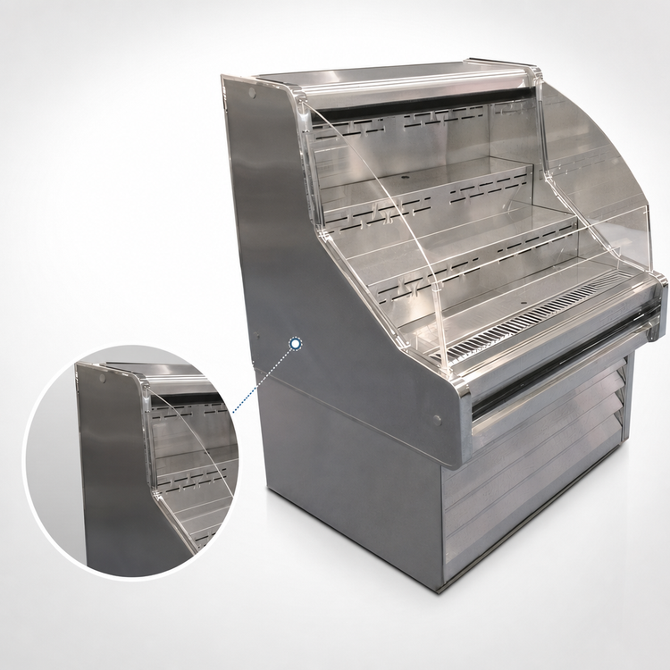Product image #3 for Howard-McCray 35E Series Curved-End Impulse Open Merchandiser, 39" W, Self-Contained, Black