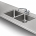 Thumbnail image #3 for Advance Tabco TA-11A-2 Double Bowl Welded Sink Into Table Top with Faucet, 16 x 20 x 8 Inch Bowls