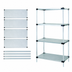 Thumbnail image #3 for Quantum Solid Shelving Starter Kit, 36W x 21D x 63H, Stationary, 4-Shelf Freestanding Unit