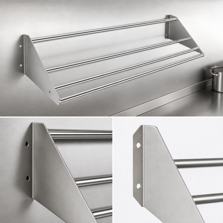 Product image #3 for Serv-Ware 62 Inch Tubular Wall-Mount Slant Rack