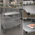 Thumbnail image #3 for Metro Super Erecta 3-Shelf Grab N' Go Breakfast Cart, 48 x 24 Inches, Stainless Steel Top