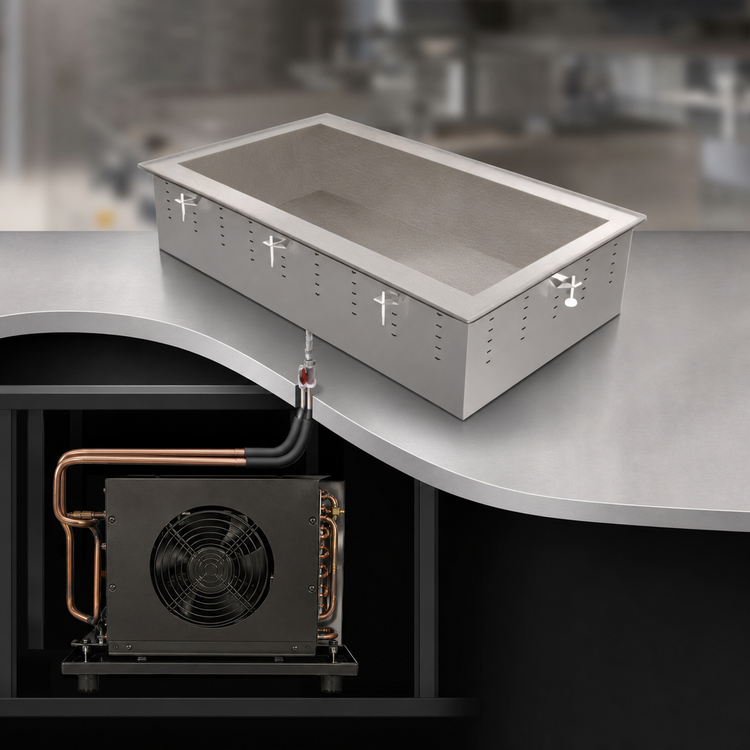Product image #3 for Vollrath NSF-7 Remote Refrigerated Drop-In Cold Pan, 6-Pan, 6-5/8-Inch Deep Well, 12 x 20 Pan Compatible