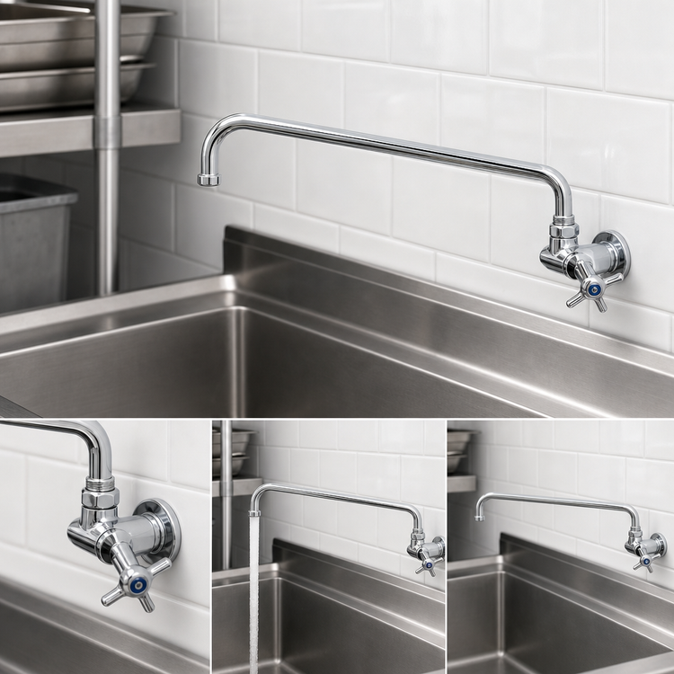 Product image #3 for T&S Brass B-0211 Single Pantry Wall-Mount Faucet with 12-Inch Swing Nozzle