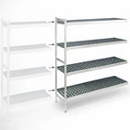 Thumbnail image #3 for Fermod Fermostock 4R38B71-E 4-Tier Perforated Polymer Shelving Add-On Unit, 71" H x 38" W x 18" D