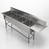 Thumbnail image #3 for John Boos Pro-Bowl 4-Compartment Stainless Steel Sink with Right Drainboard, 154-3/16 x 29-1/2 x 44-1/16 Inches