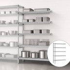 Thumbnail image #3 for Eagle Group A5-86-2142S 5-Tier Add-On Wire Shelving Unit, 42"W x 21"D x 86"H, Stainless Steel Finish