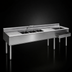 Thumbnail image #3 for Eagle 2200 Series 108-Inch Right-Hand Underbar Combination Unit with 4 Sink Bowls, Dual Drainboards, Ice Bin, and Speed Rail