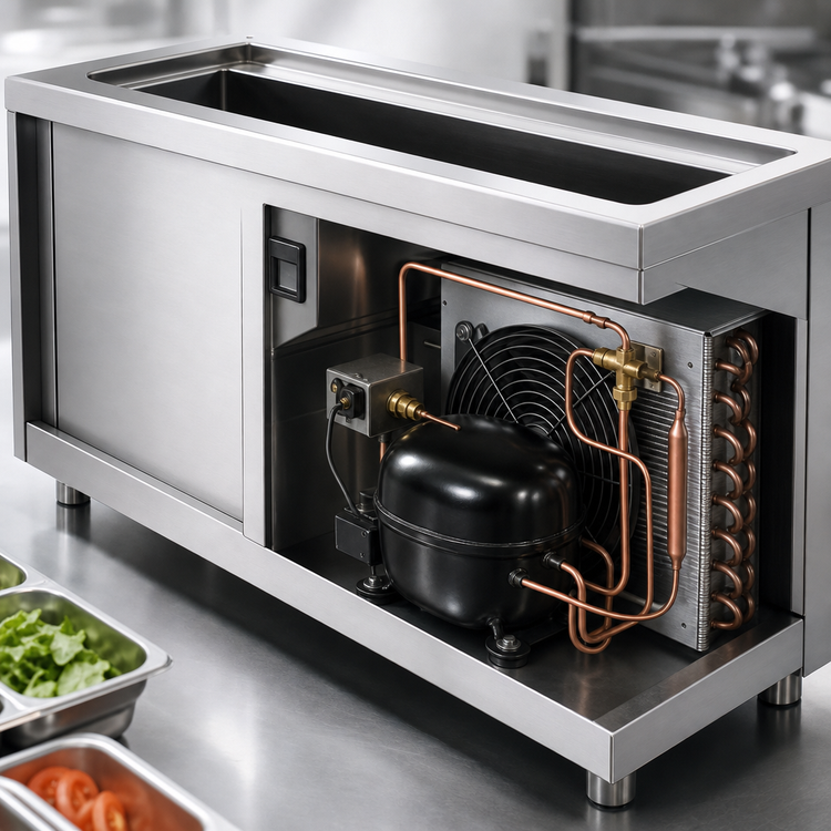Product image #3 for DineXpress Slimline Cold Food Unit, 2-Pan Mechanical Refrigeration