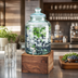 Thumbnail image #3 for Mid-Century 2 Gallon Glass Beverage Dispenser with Ice Chamber and Walnut Base