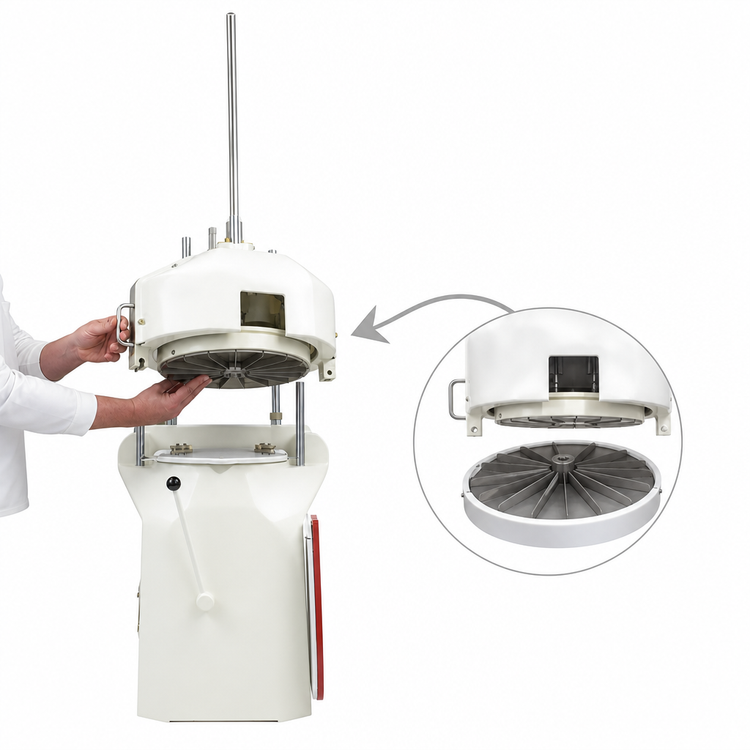 Product image #3 for Erika Record Semi-Automatic 7-Part Divider/Rounder with 8/251 RH Removable Knife Head