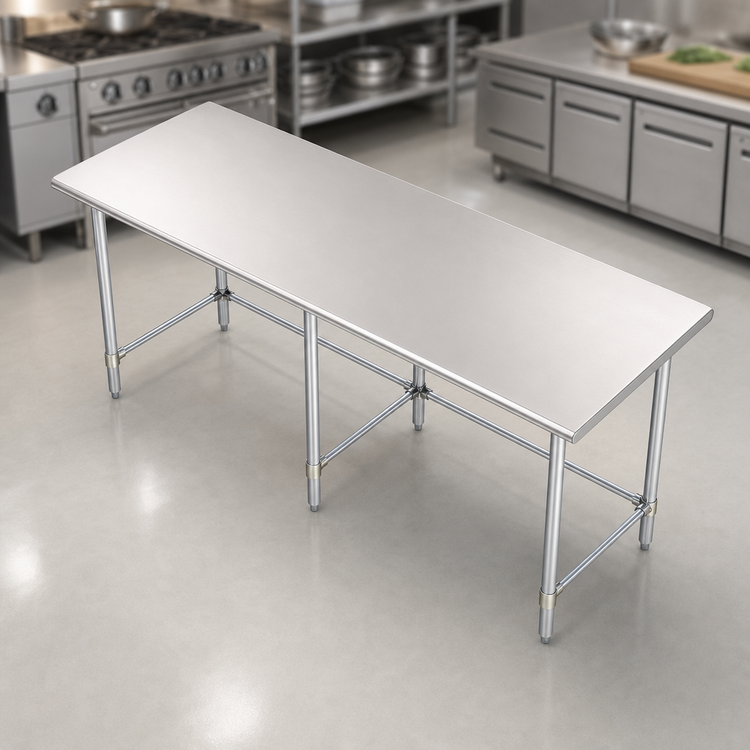 Product image #3 for 120-Inch x 36-Inch Stainless Steel Work Table with Galvanized Open Base
