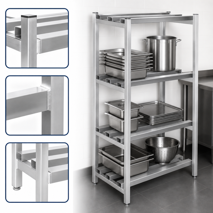 Product image #3 for Lifetime Tough All-Welded Heavy-Duty 3-Shelf Channel-Style Aluminum Dunnage Shelving, 60 x 20 x 64 Inches