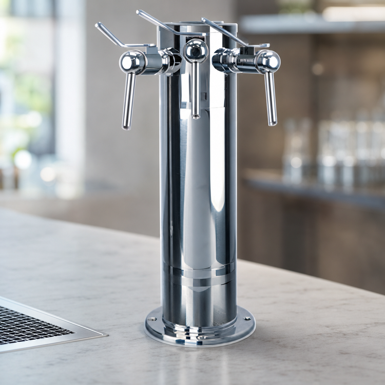 Product image #3 for Finnesse Countertop Air-Cooled Wine Font with 3 Side Pull Faucets