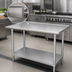 Thumbnail image #3 for Advance Tabco Special Value Series 72-Inch x 30-Inch Stainless Steel Work Table with 1-1/2-Inch Rear Splash and Adjustable Undershelf
