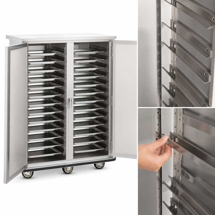Product image #3 for FWE Insulated Non-Heated Enclosed Transport Cabinet with 22 Universal Tray Slides