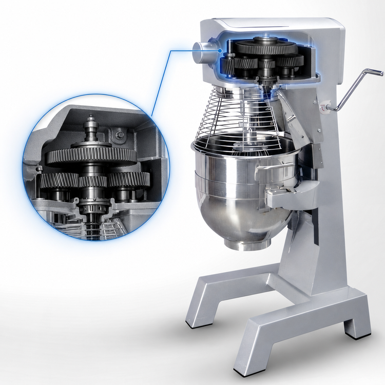 Product image #3 for Winco Spectrum EMP-30 30 Liter Floor Model Planetary Mixer with #12 Hub