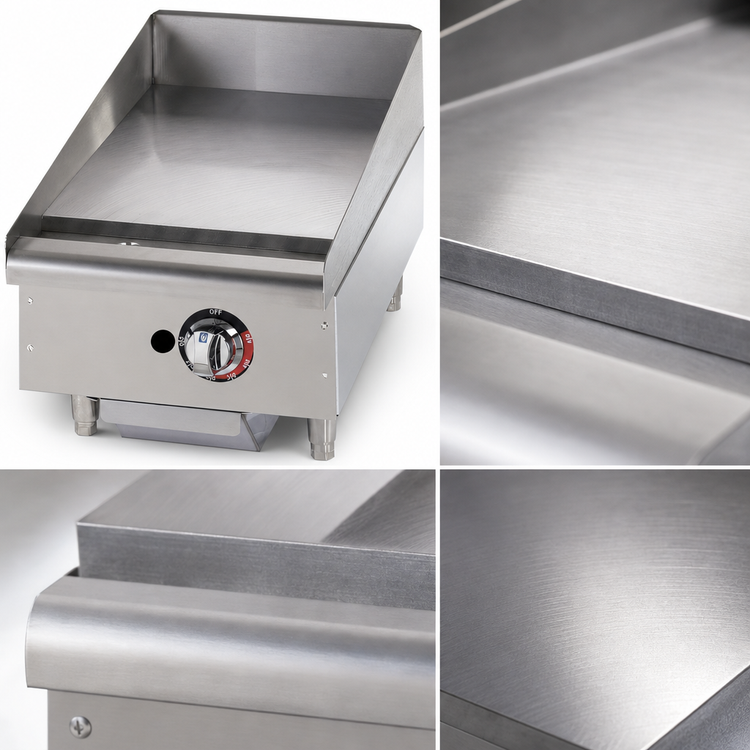 Product image #3 for Star-Max 15-Inch Heavy Duty Countertop Gas Griddle with Embedded Modulating Thermostat and Polished Steel Plate