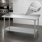Thumbnail image #3 for Duke Manufacturing 416-3048-2R 48 x 30 Inch, 16-Gauge 400-Series Stainless Steel Work Table with 1-1/8-Inch Riser and Galvanized Undershelf