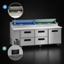 Thumbnail image #3 for Hoshizaki Steelheart PR93B-D4 93-Inch Three-Section Pizza Prep Table with 4 Drawers and 1 Door
