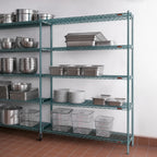 Thumbnail image #3 for Eagle Group EagleGard A4-74-2460E 4-Tier Add-On Wire Shelving Unit, 60"W x 24"D x 74"H, Blue-Green Hybrid Epoxy Finish
