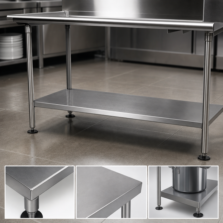 Product image #3 for John Boos Stainless Steel Dishtable Undershelf, 17-5/8 x 24-1/8 Inches, Adjustable Bullet Feet